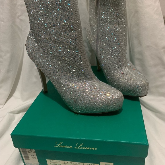 Simmer Silver Sparkle Ankle boots - high heel platform never worn - Picture 2 of 4